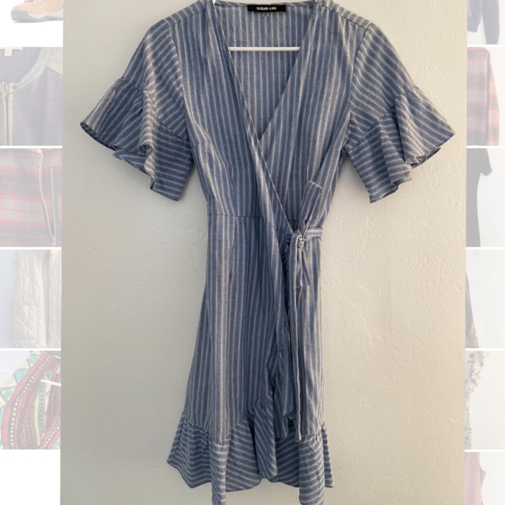 Lined lunchtime blue summer dress!